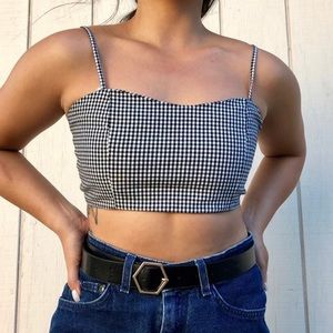 Brandy Melville plaid crop top
